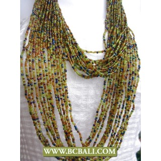 Mix Beads 2 Layer Necklaces Multi Strand